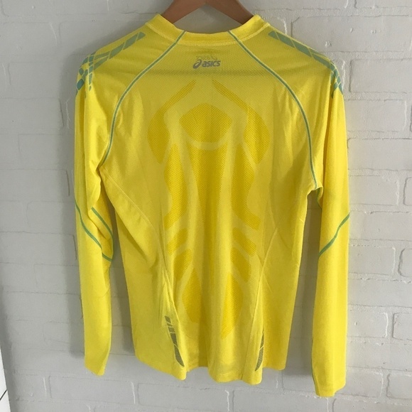 Asics Speed Women’s Longsleeve tee Running Biking Training Yellow Sz L - Picture 10 of 11